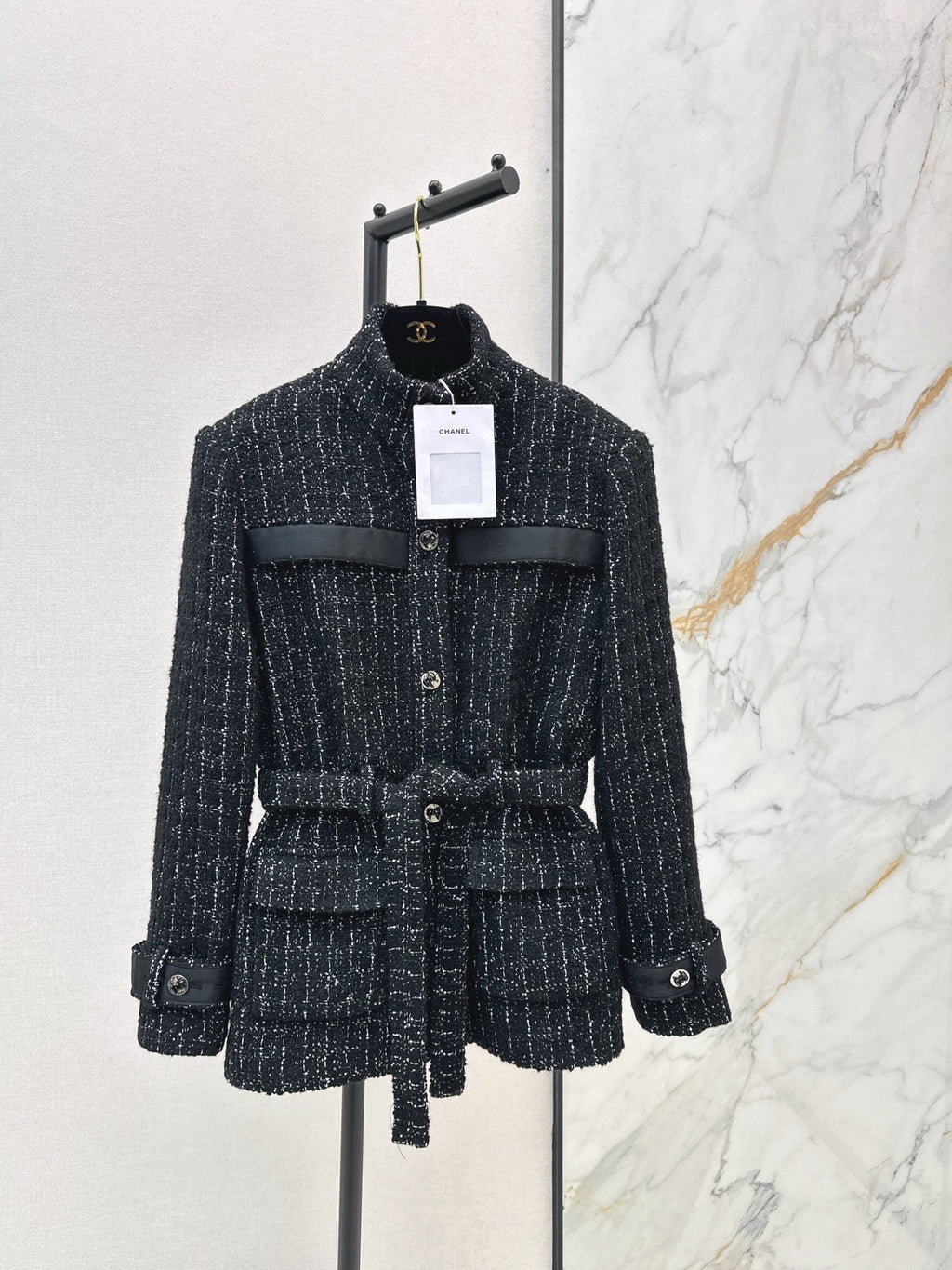 Latest Fall/Winter Stand Collar Tweed Coat