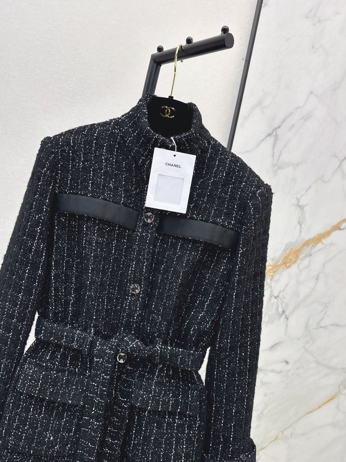 Latest Fall/Winter Stand Collar Tweed Coat