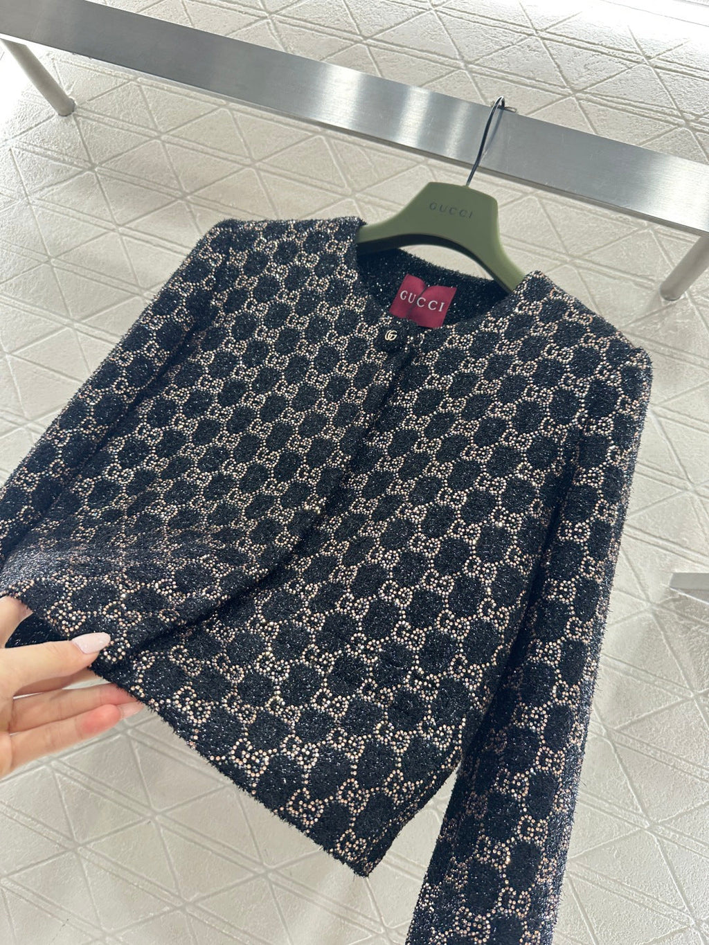 26NEW Heavy Industry Rhinestone Embellished Round Neck Blazer