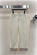 26NEW Folded Hem Straight Leg Trousers