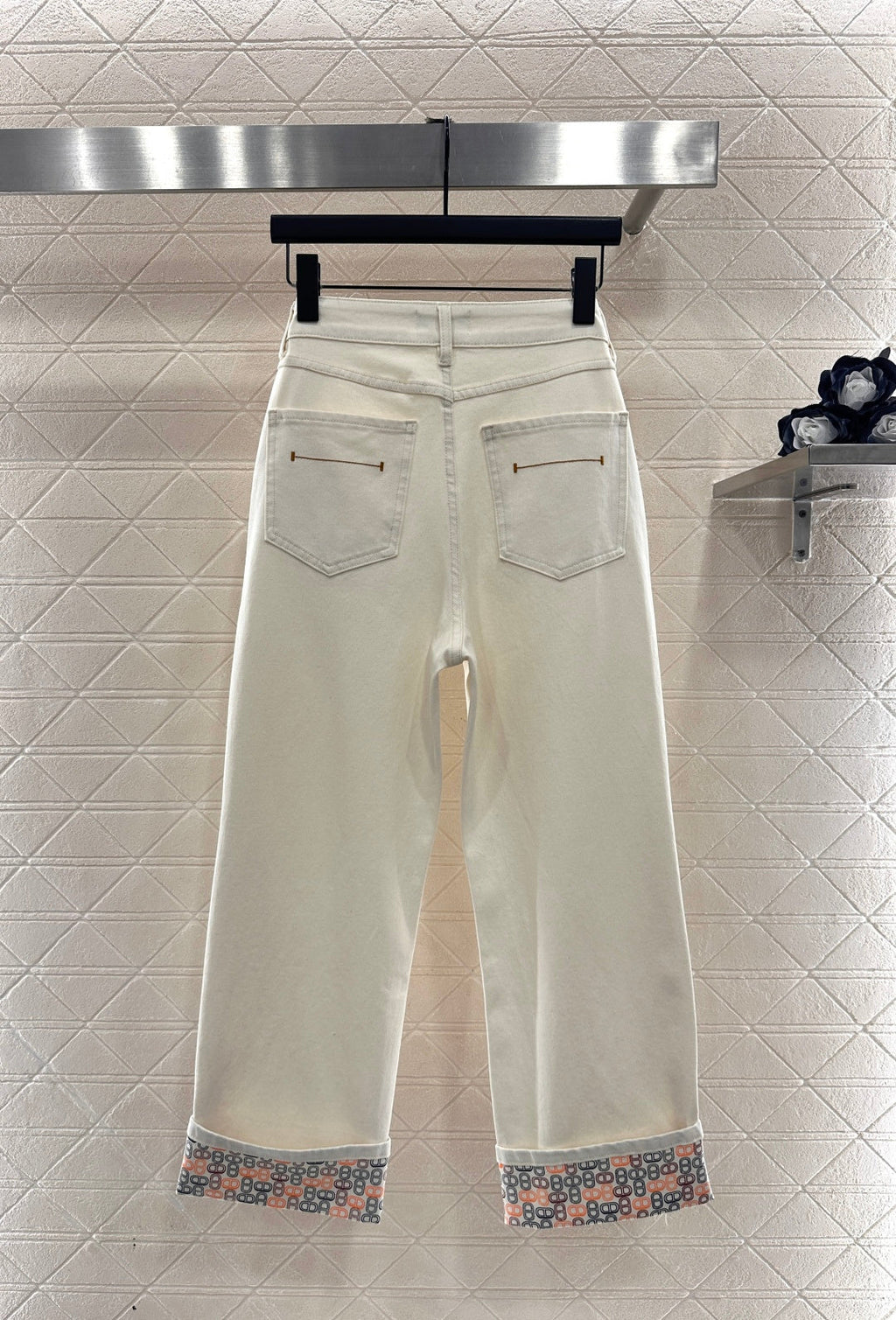 26NEW Folded Hem Straight Leg Trousers