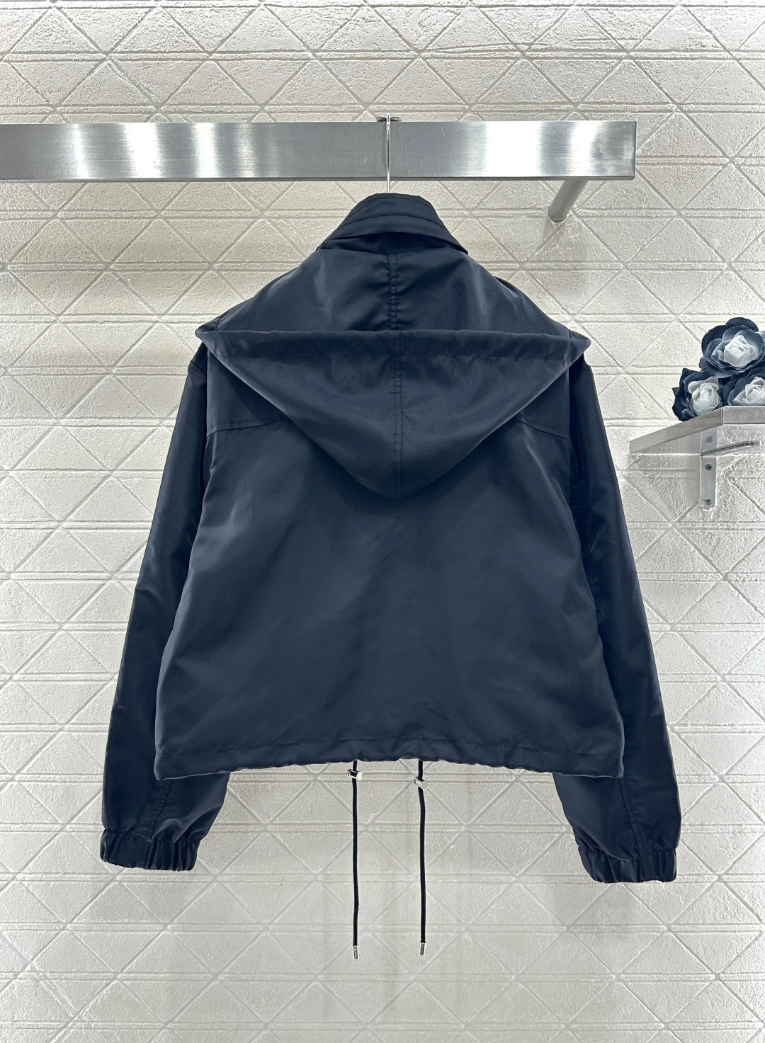 26NEW Short Drawstring Zip-Up Jacket