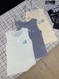 Embroidered classic knitted vest