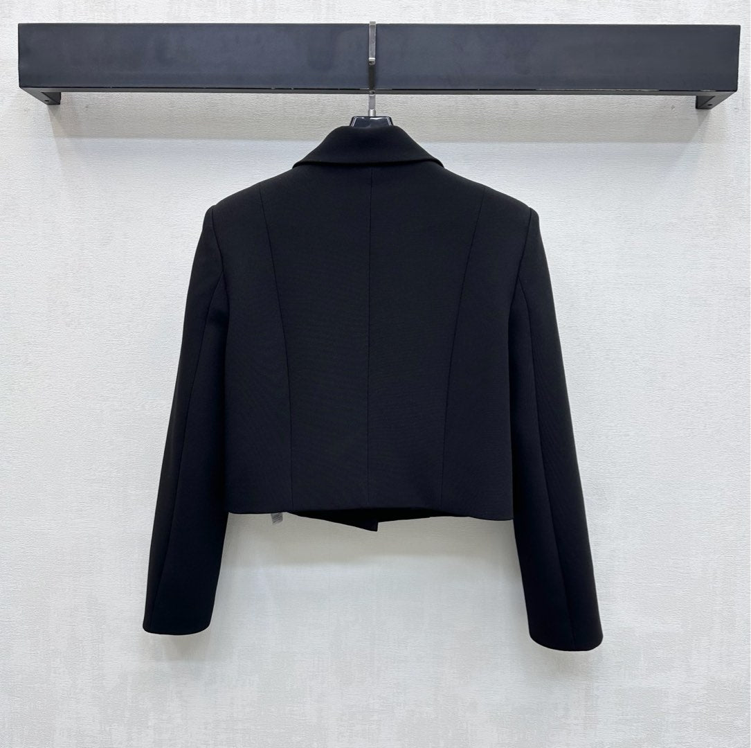 26NEW Collared Logo Short Jacket + High-Waisted Logo Button Skirt