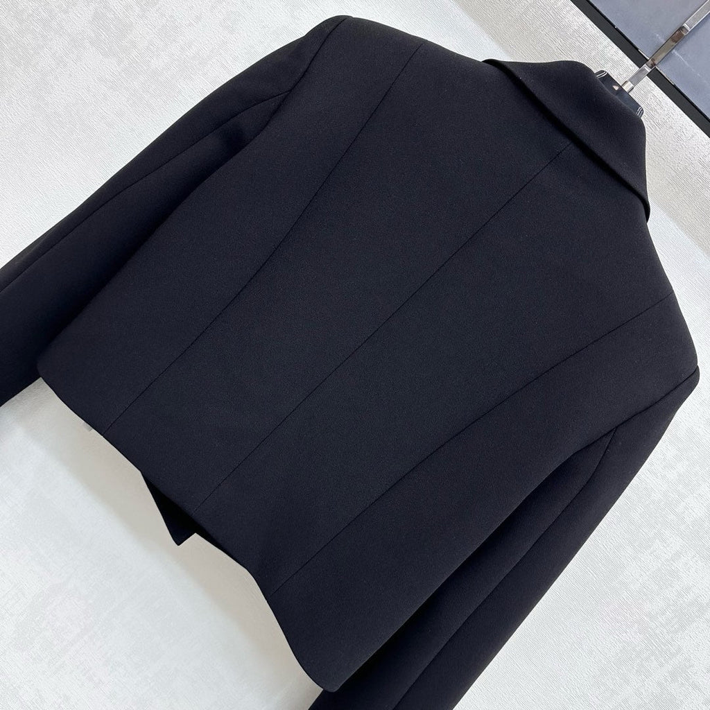 26NEW Collared Logo Short Jacket + High-Waisted Logo Button Skirt