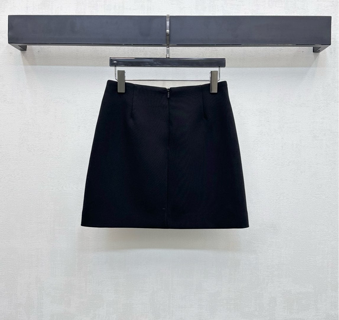 26NEW Collared Logo Short Jacket + High-Waisted Logo Button Skirt
