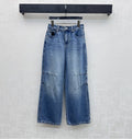 26NEW distressed curved denim jeans