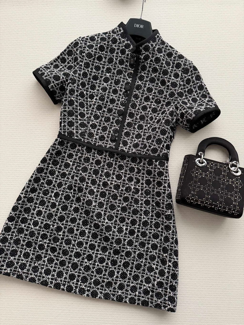 26NEW Black and White Tweed Dress