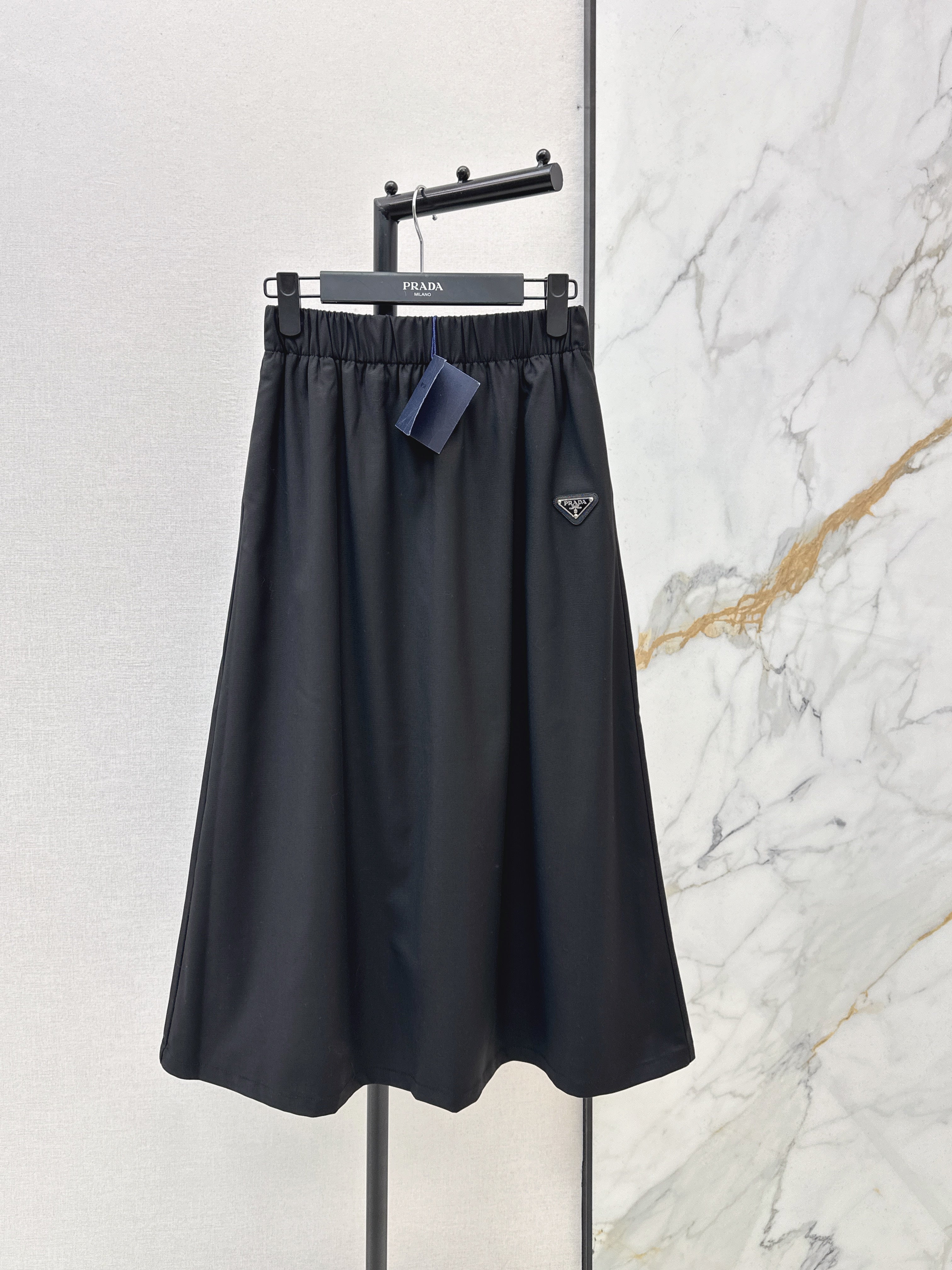 26NEW Classic Triangle Logo Nylon Midi Skirt