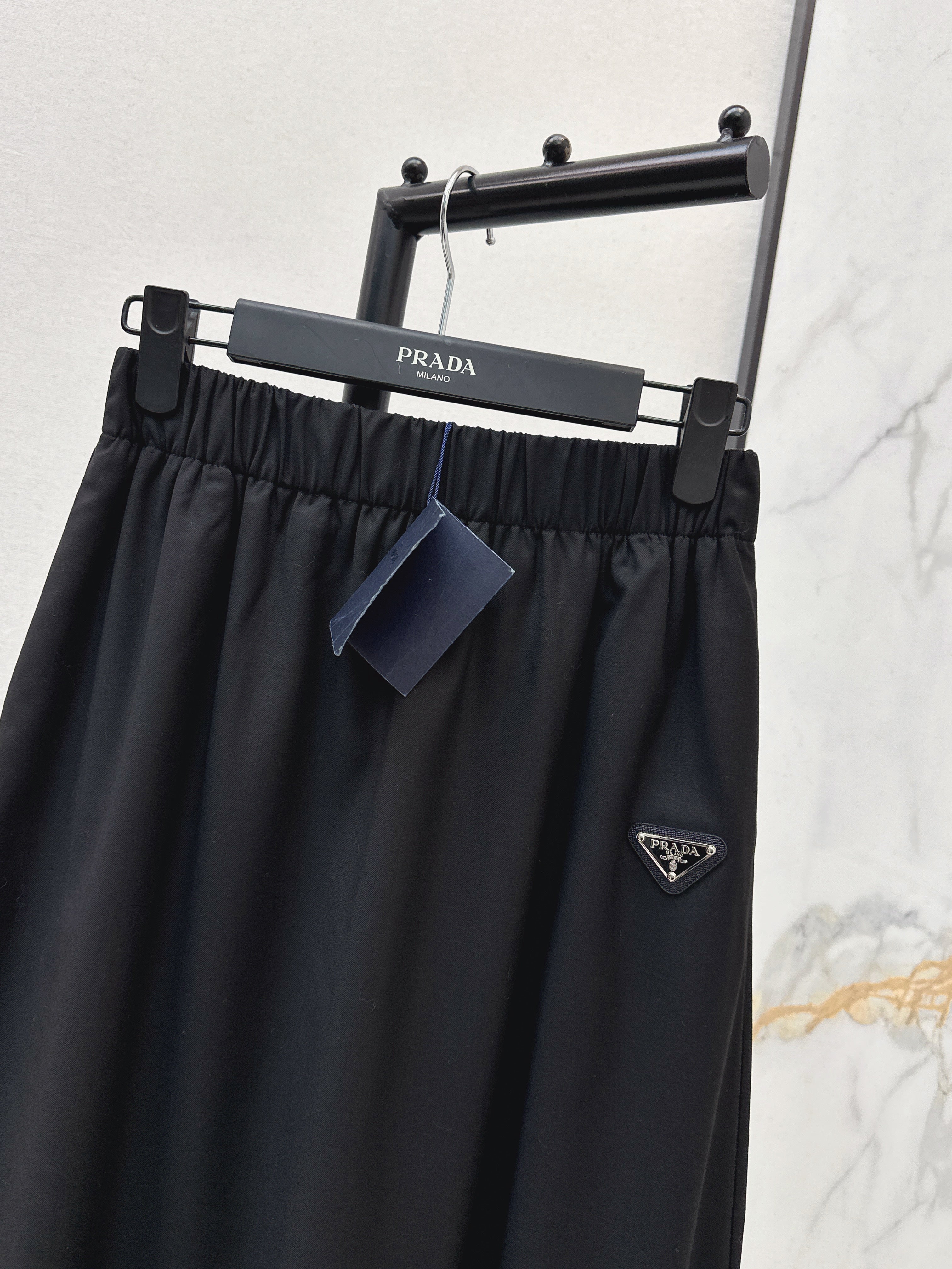 26NEW Classic Triangle Logo Nylon Midi Skirt