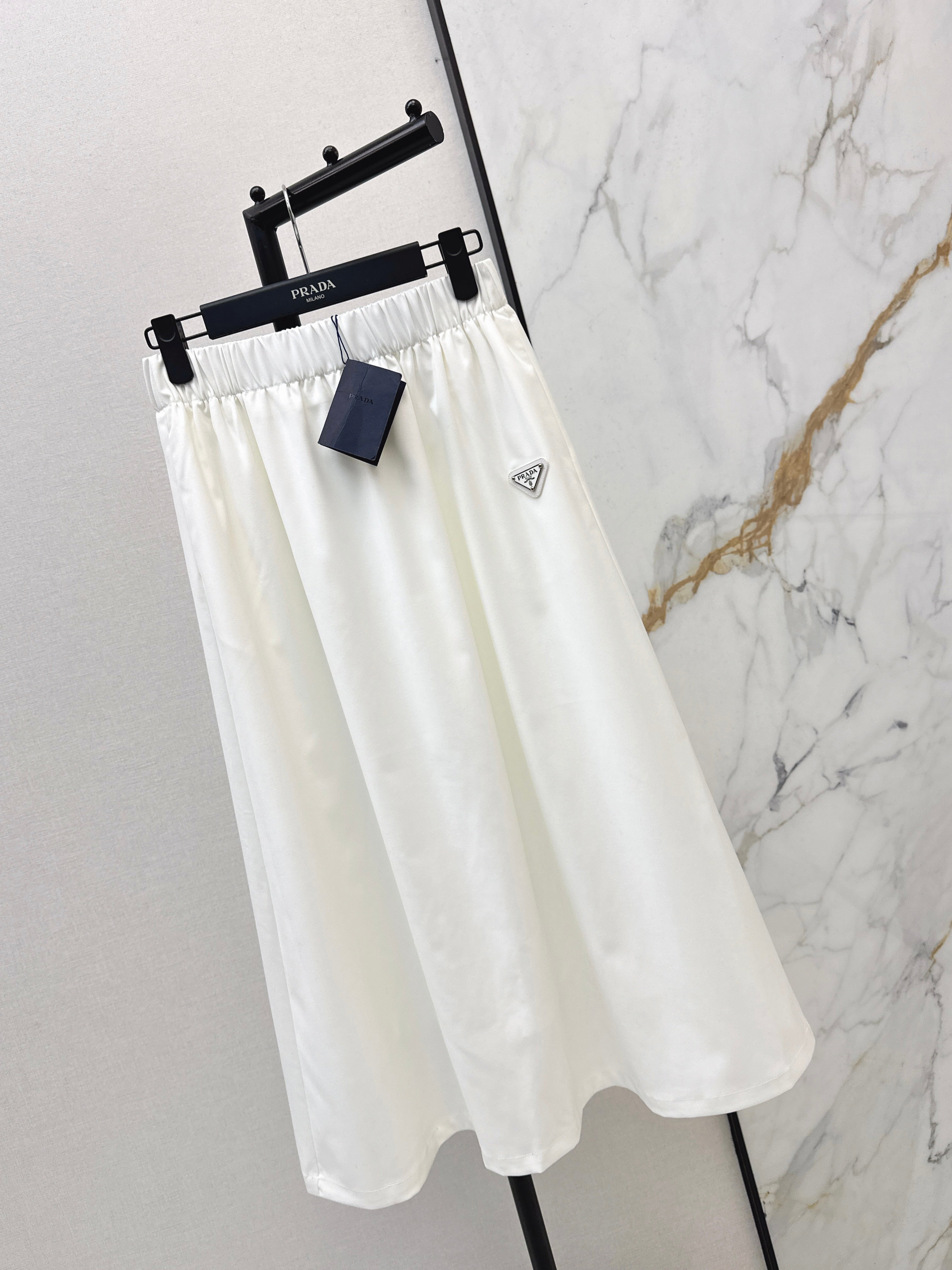 26NEW Classic Triangle Logo Nylon Midi Skirt