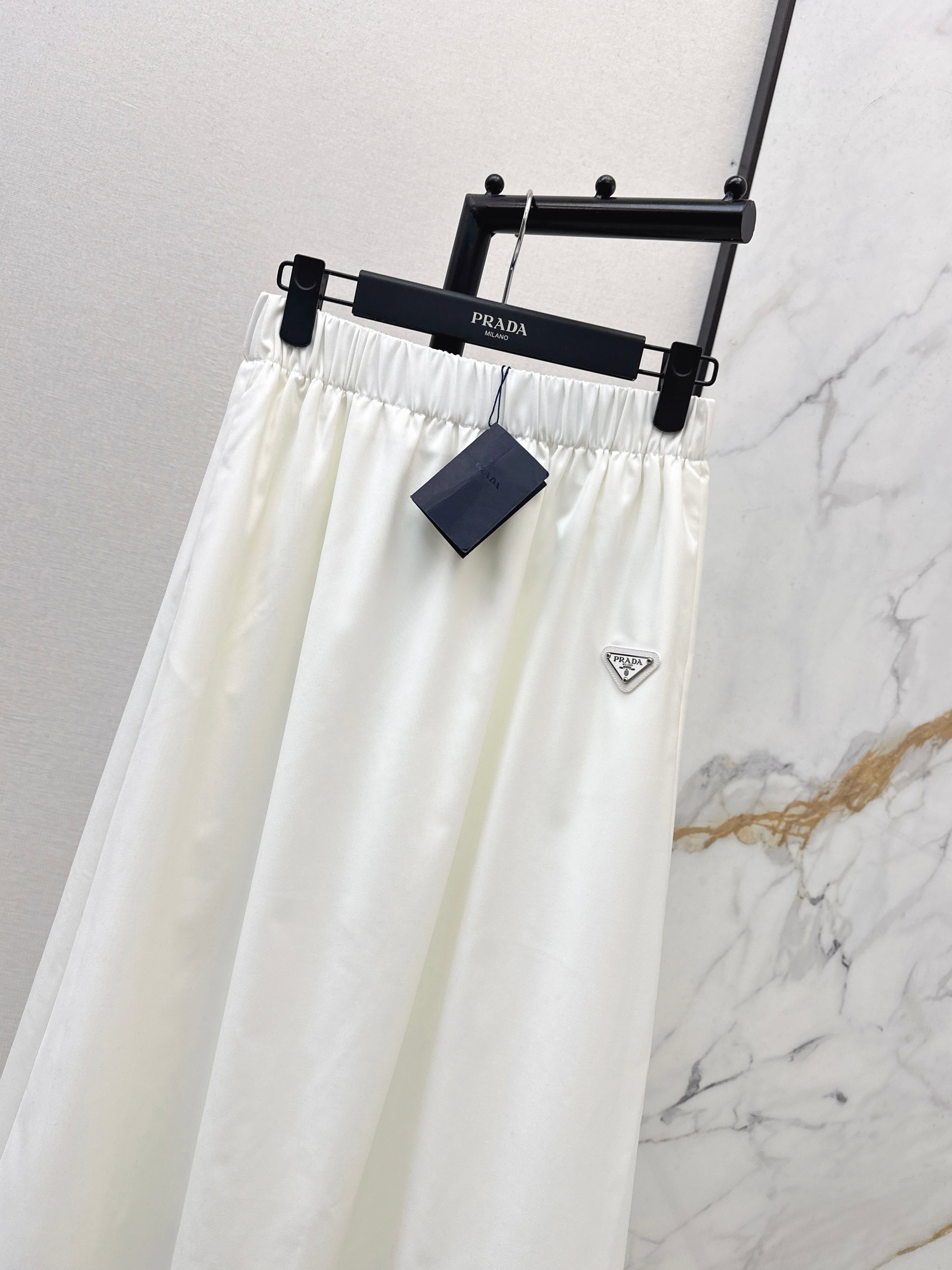 26NEW Classic Triangle Logo Nylon Midi Skirt