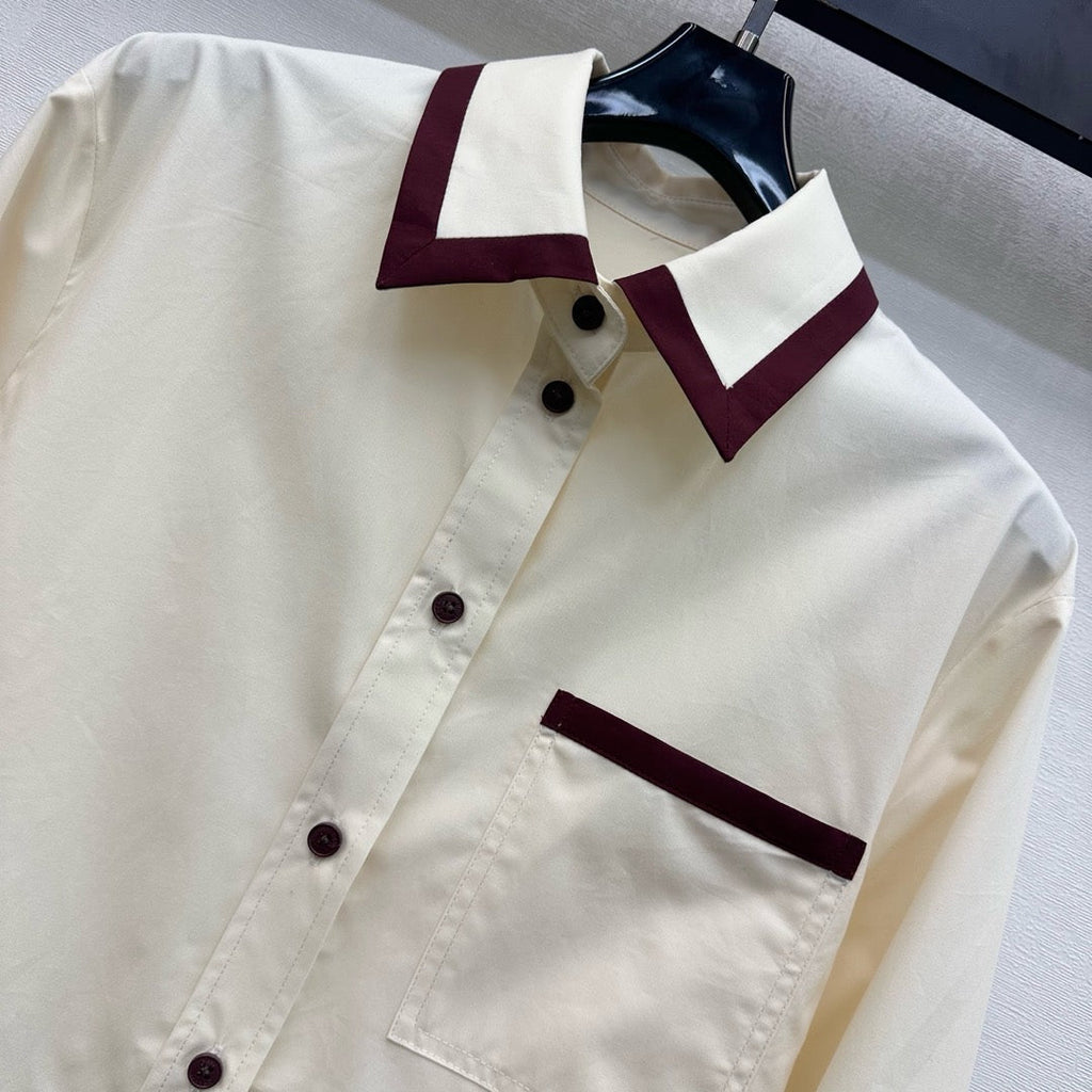 26NEW color-blocked shirt + trousers + vest