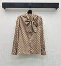26NEW Lace-up Print Shirt