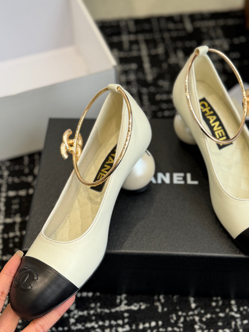 26NEW Spring/Summer Mary Jane Shoes with Large Pearl Heels