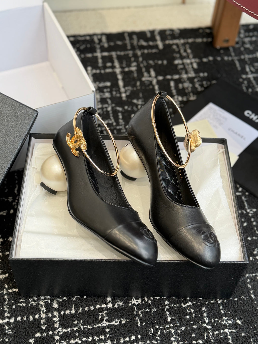 26NEW Spring/Summer Mary Jane Shoes with Large Pearl Heels