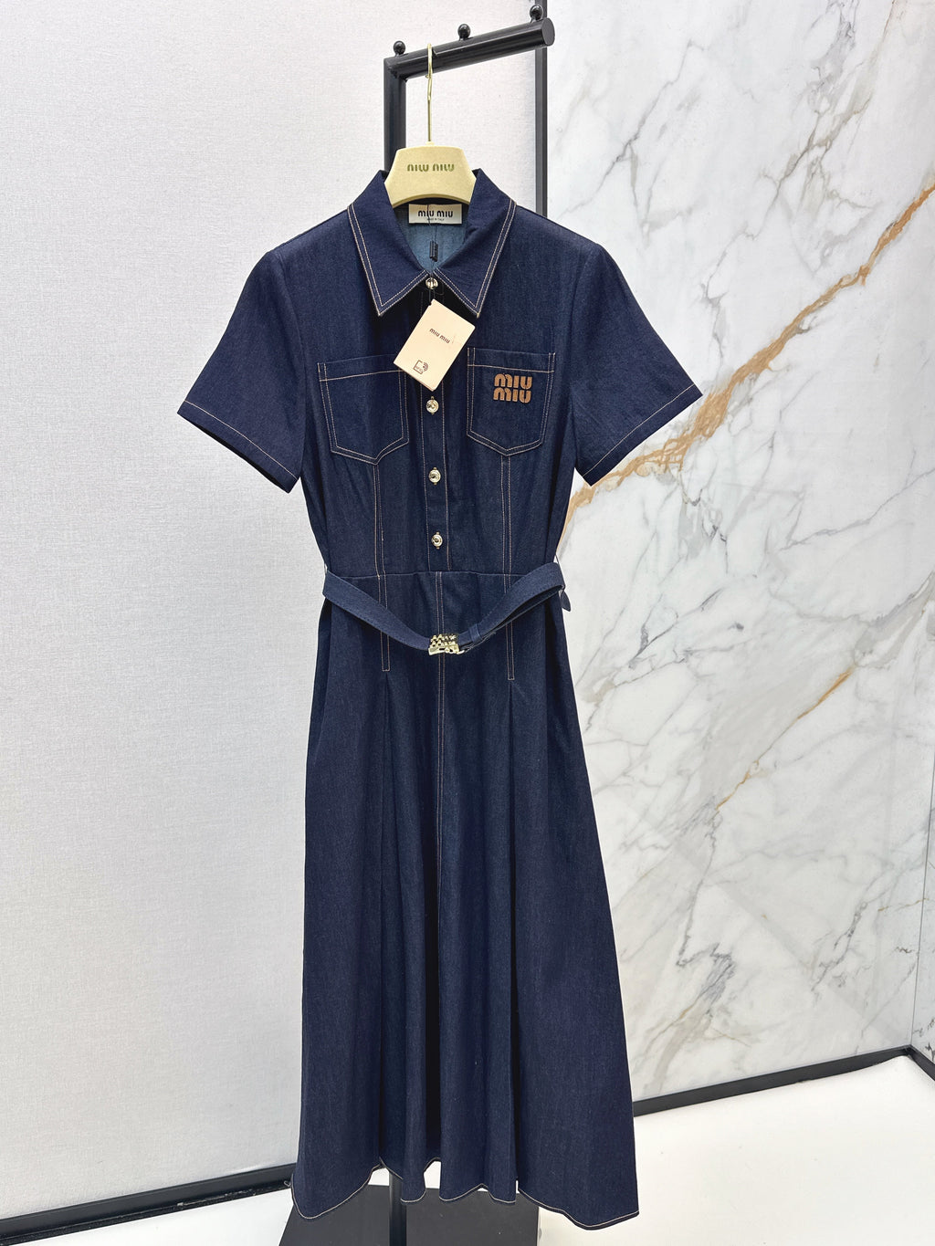 26NEW Embroidered Tencel Denim Dress