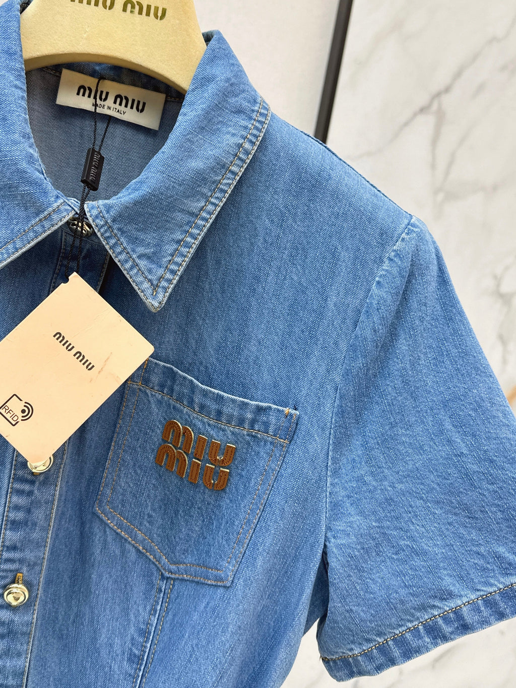 26NEW Embroidered Tencel Denim Dress