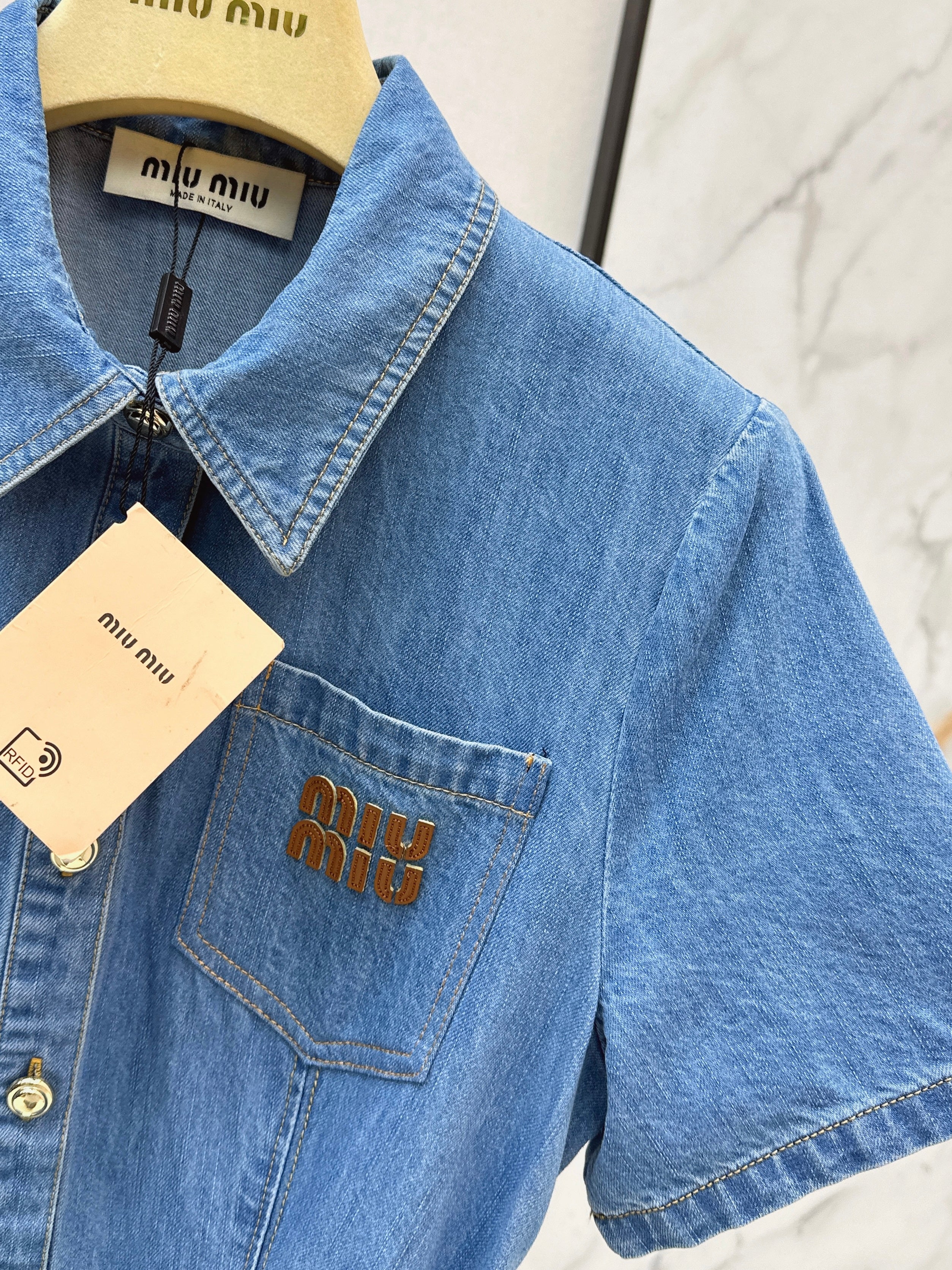 26NEW Embroidered Tencel Denim Dress