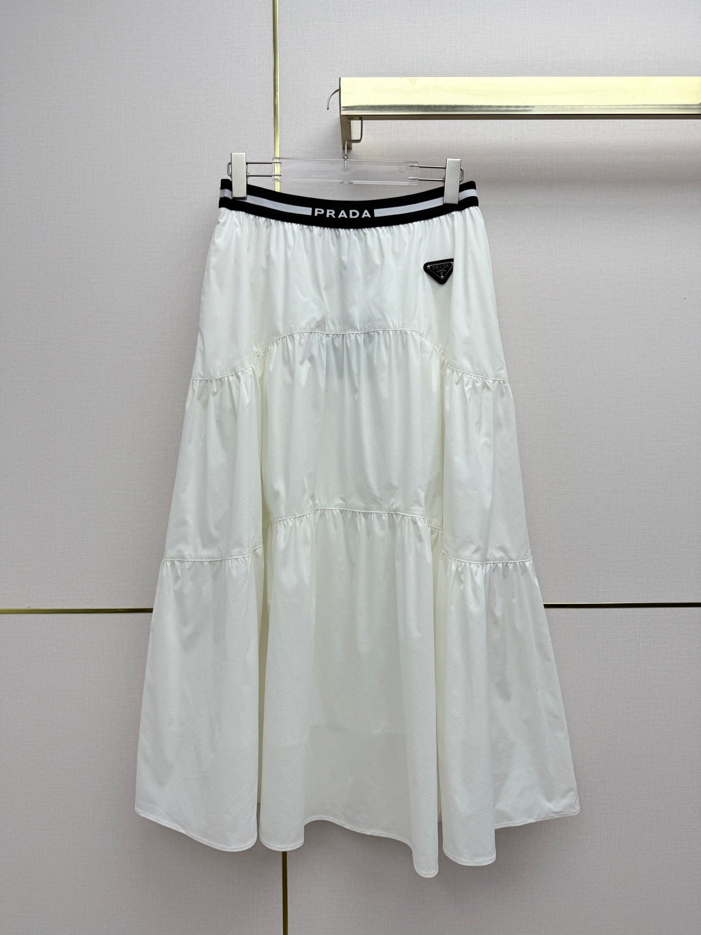 26NEW Elastic Waistband Midi Skirt