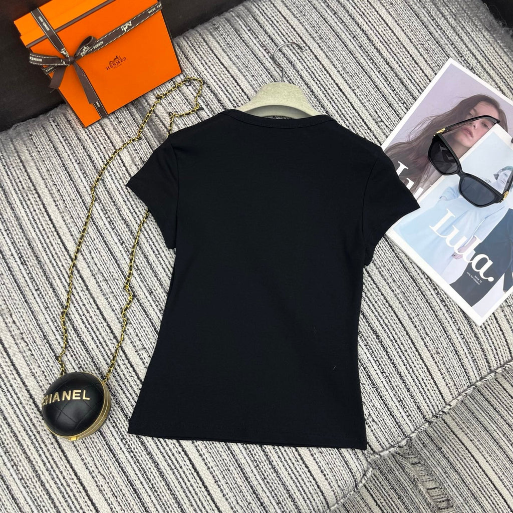 26NEW Letter-embellished Short-sleeved T-shirt