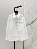 26NEW Letter Embroidery Cotton Shirt