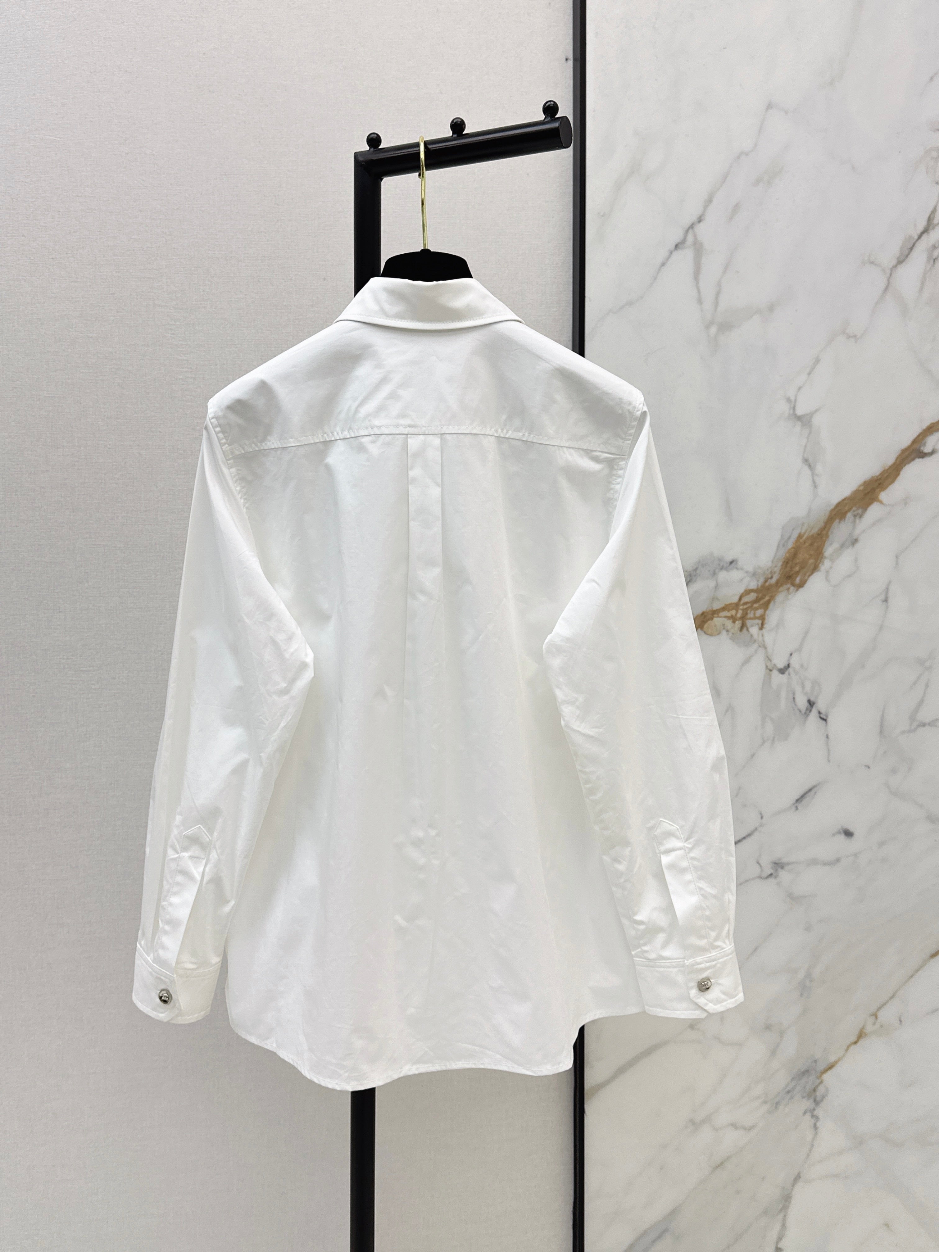 26NEW Letter Embroidery Cotton Shirt
