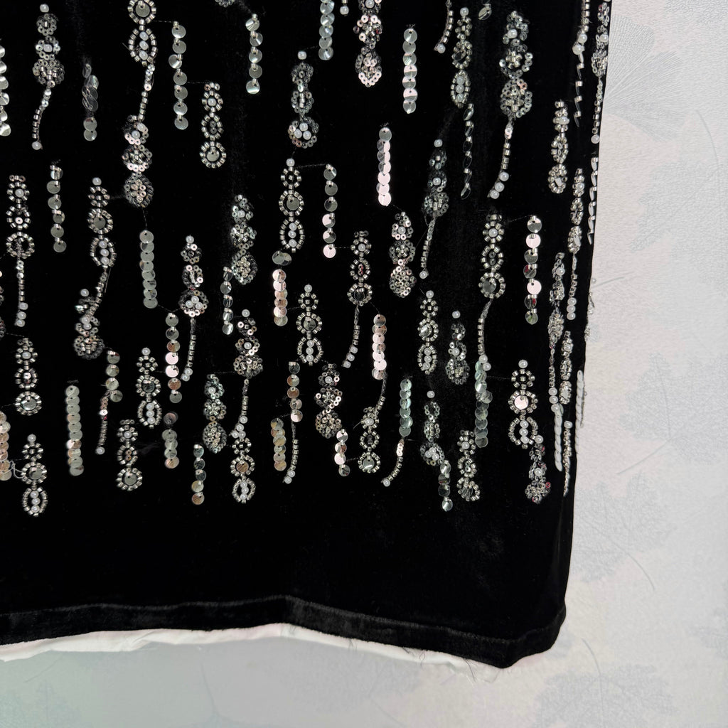 26NEW Velvet Beaded Dress