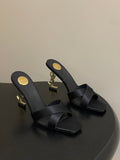 2026 Spring/Summer New Square Toe Cross Strap High-Heeled Sandals