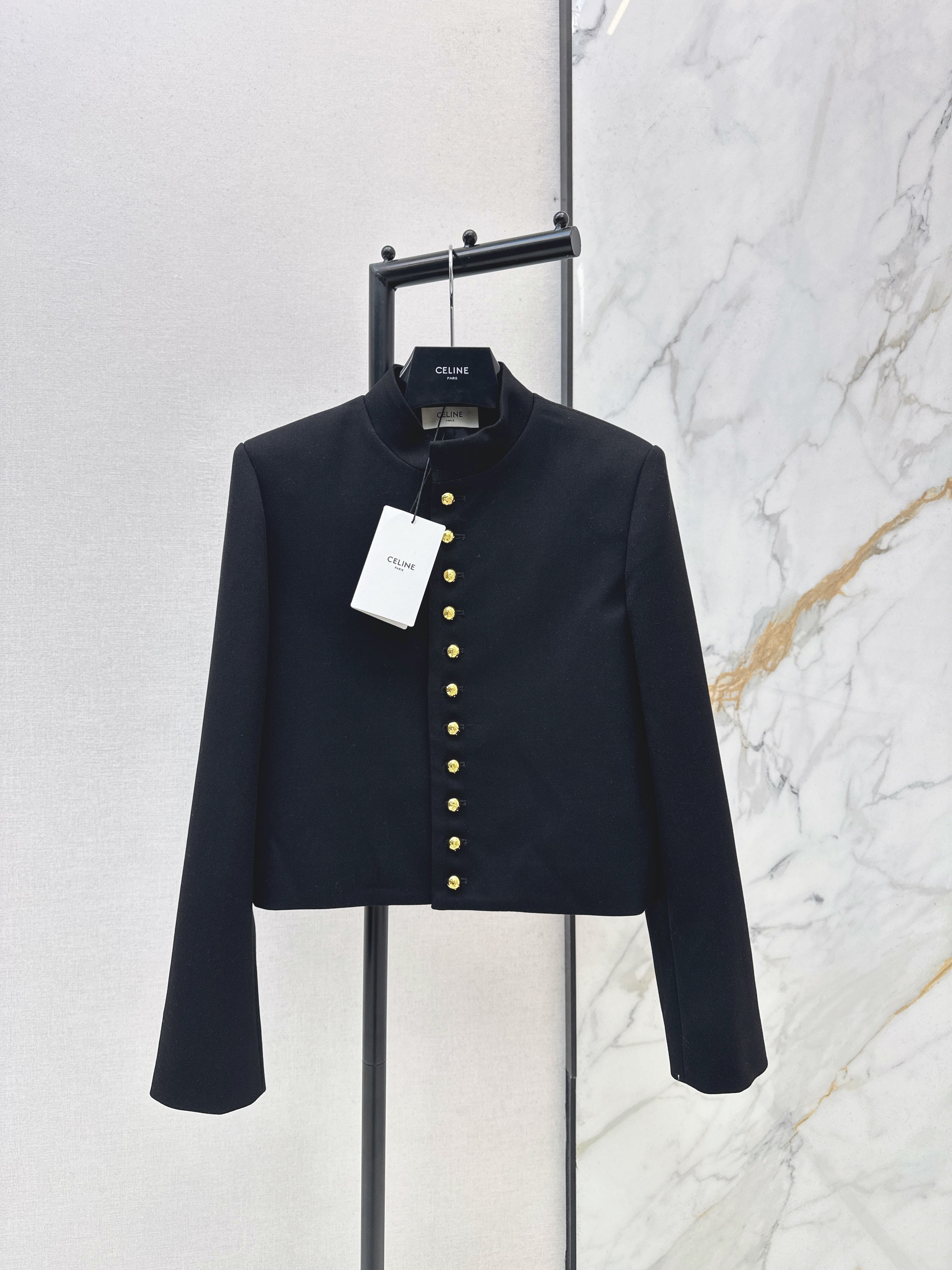 26SS Gold Buckle Trim Jacket