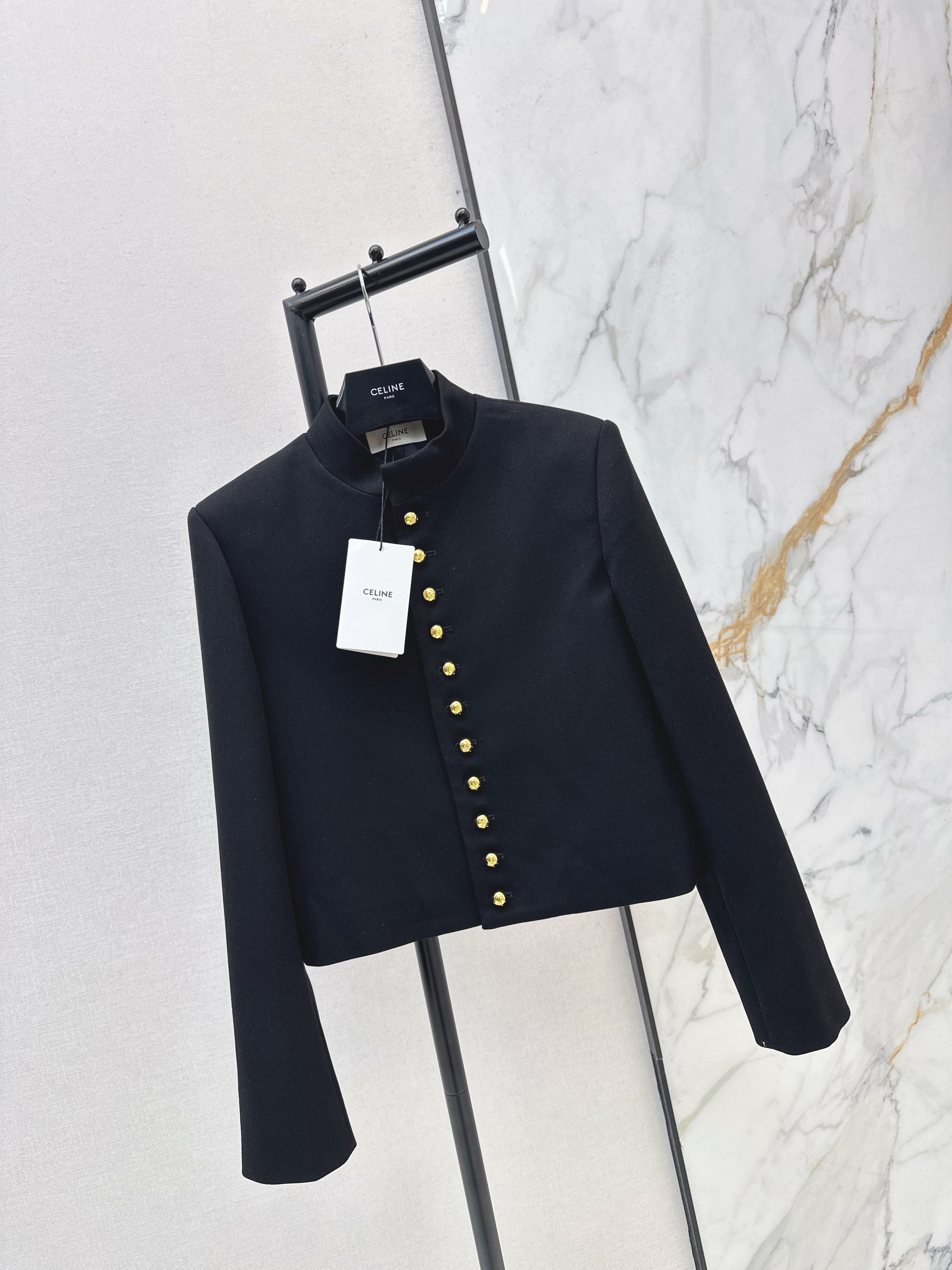 26SS Gold Buckle Trim Jacket