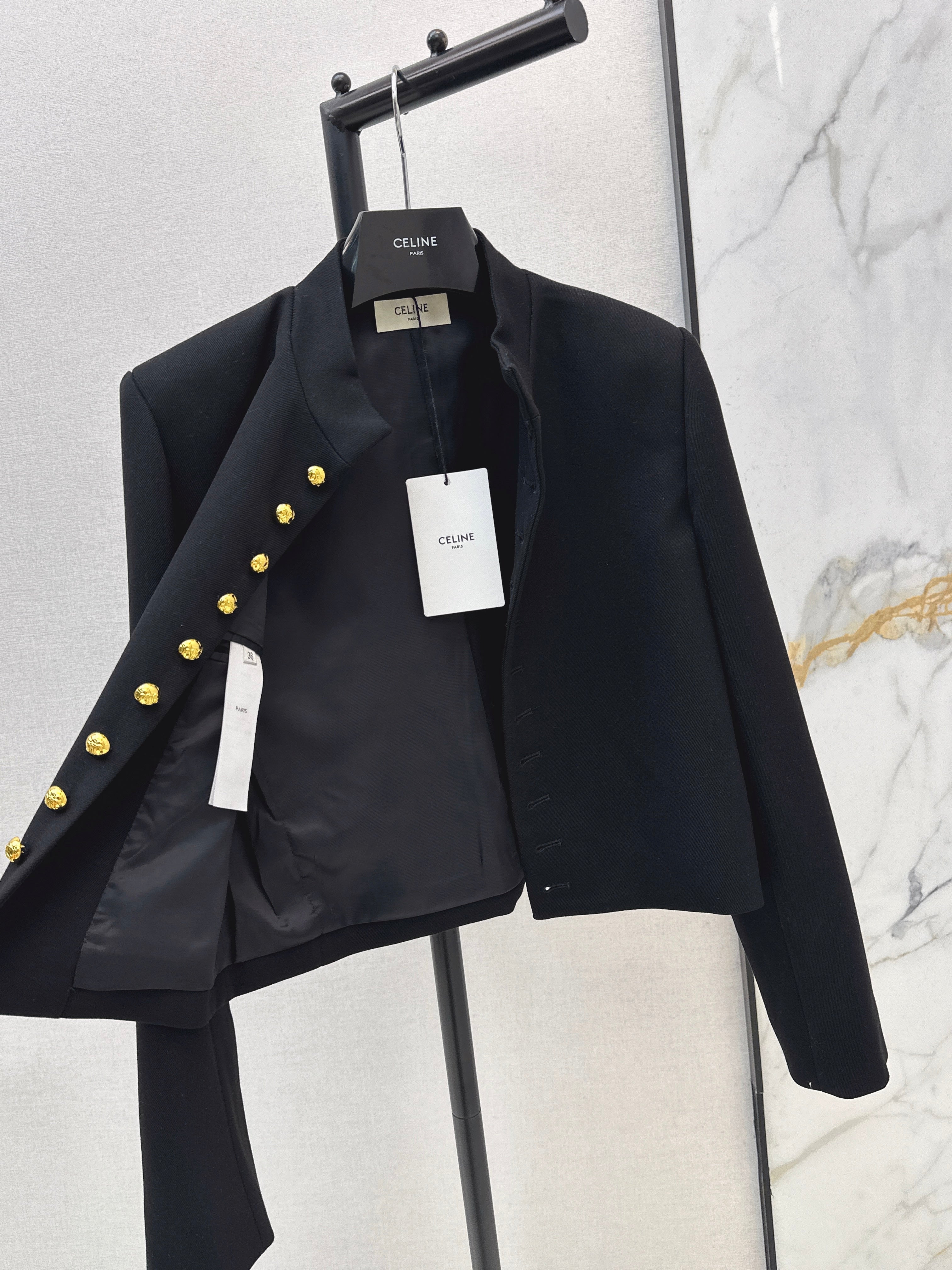 26SS Gold Buckle Trim Jacket