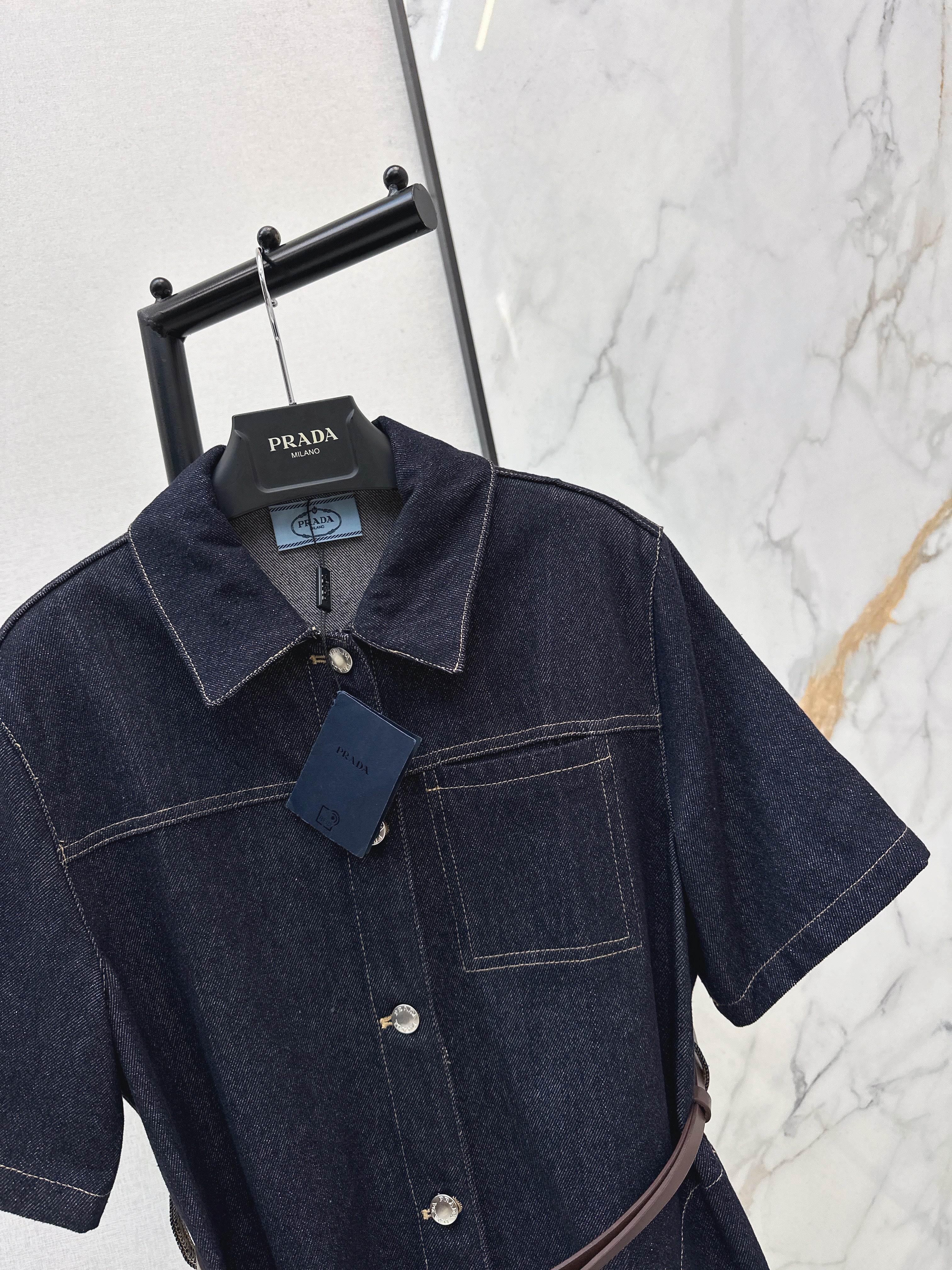 26SS Raw Denim Dress
