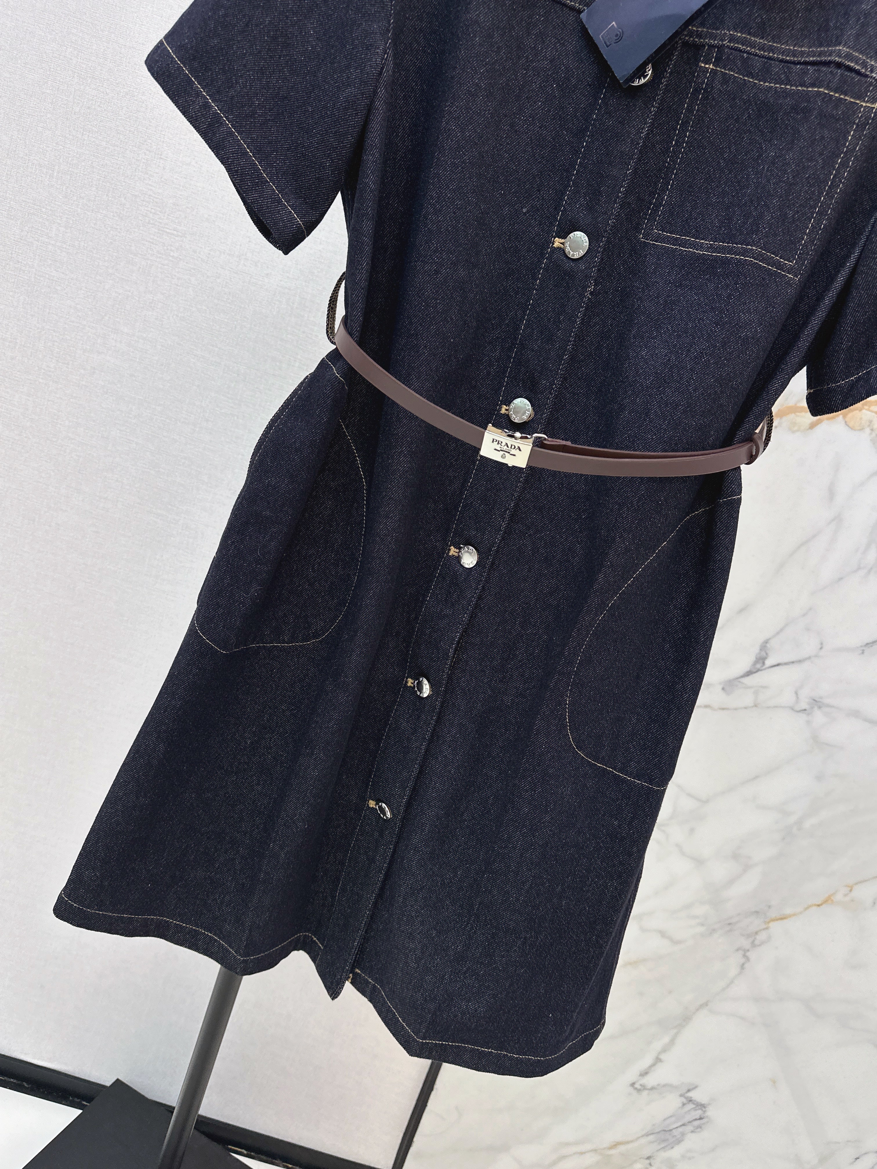 26SS Raw Denim Dress