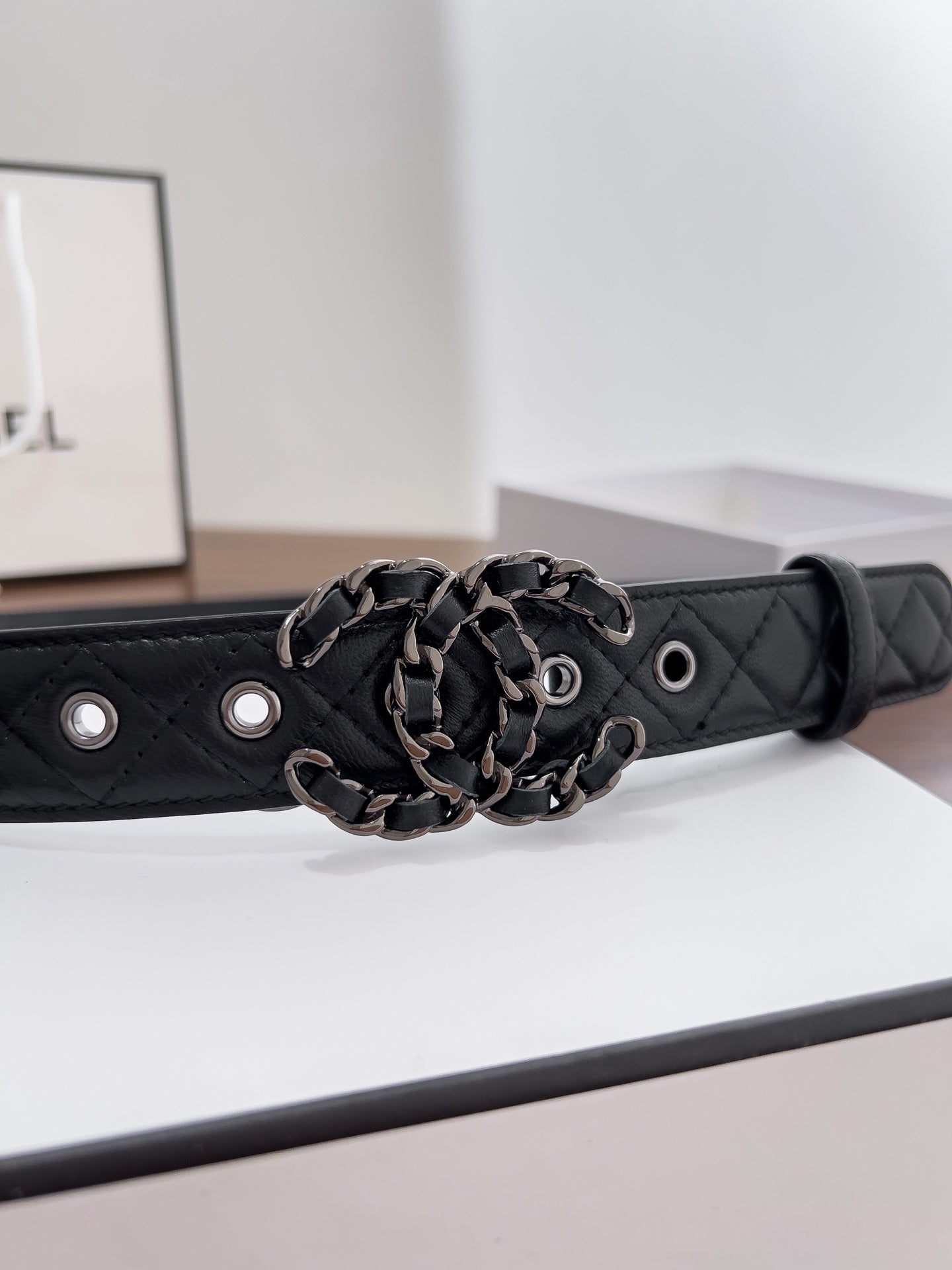 Women's chain buckle belt, 3.0cm