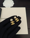 Gold plaid earrings