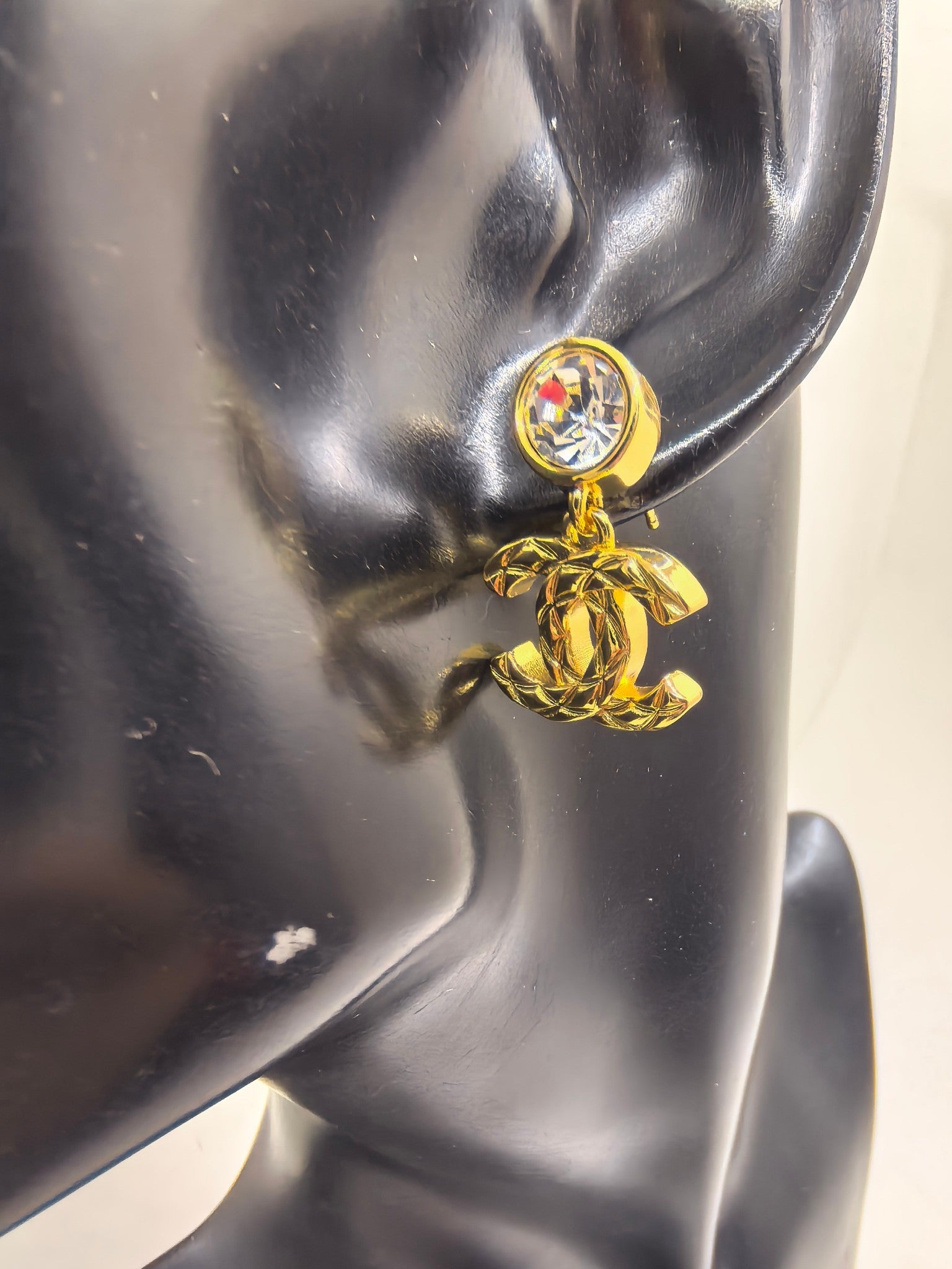 Gold plaid earrings