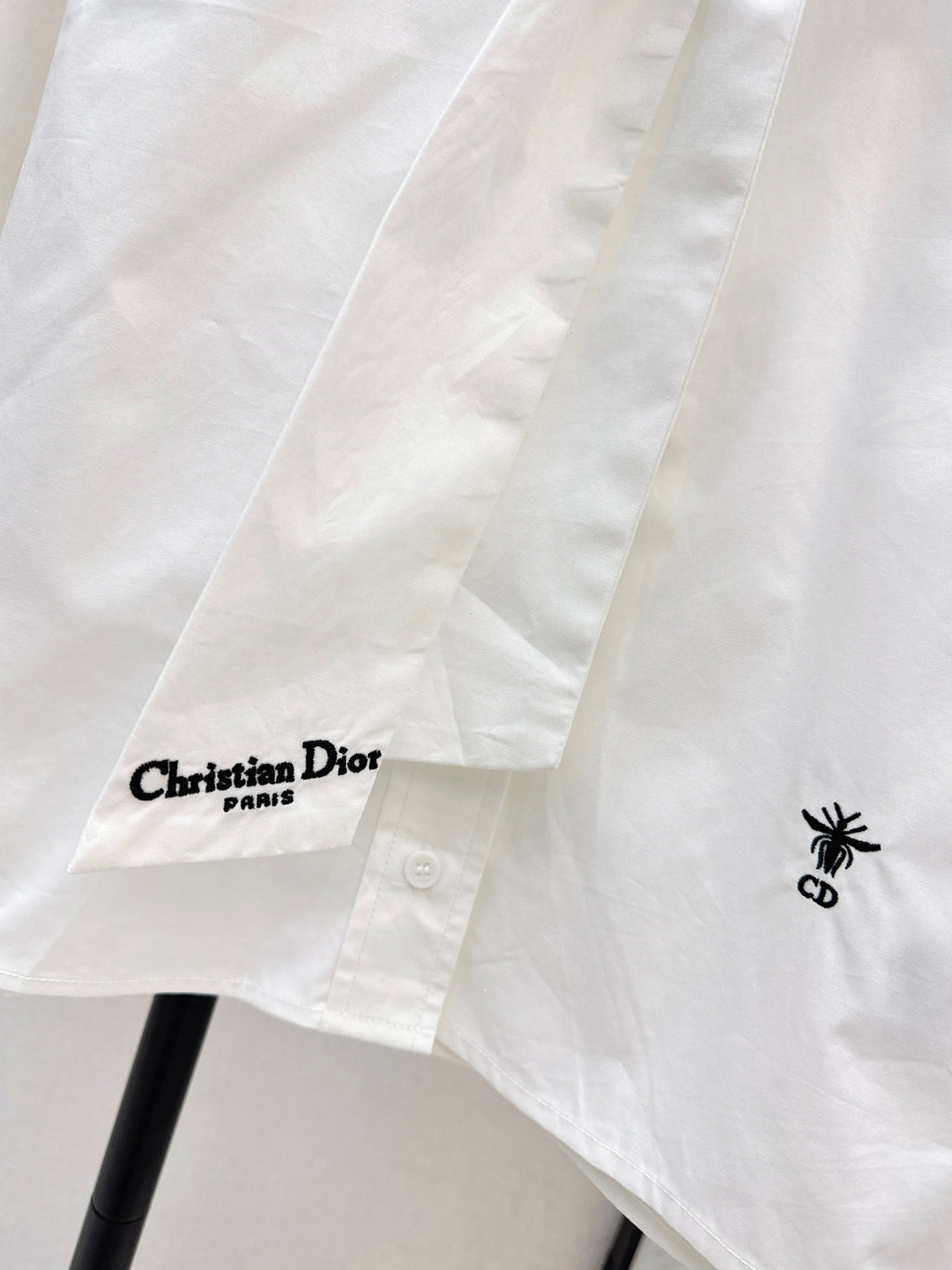 26SS New Letter Embroidered Ribbon Shirt