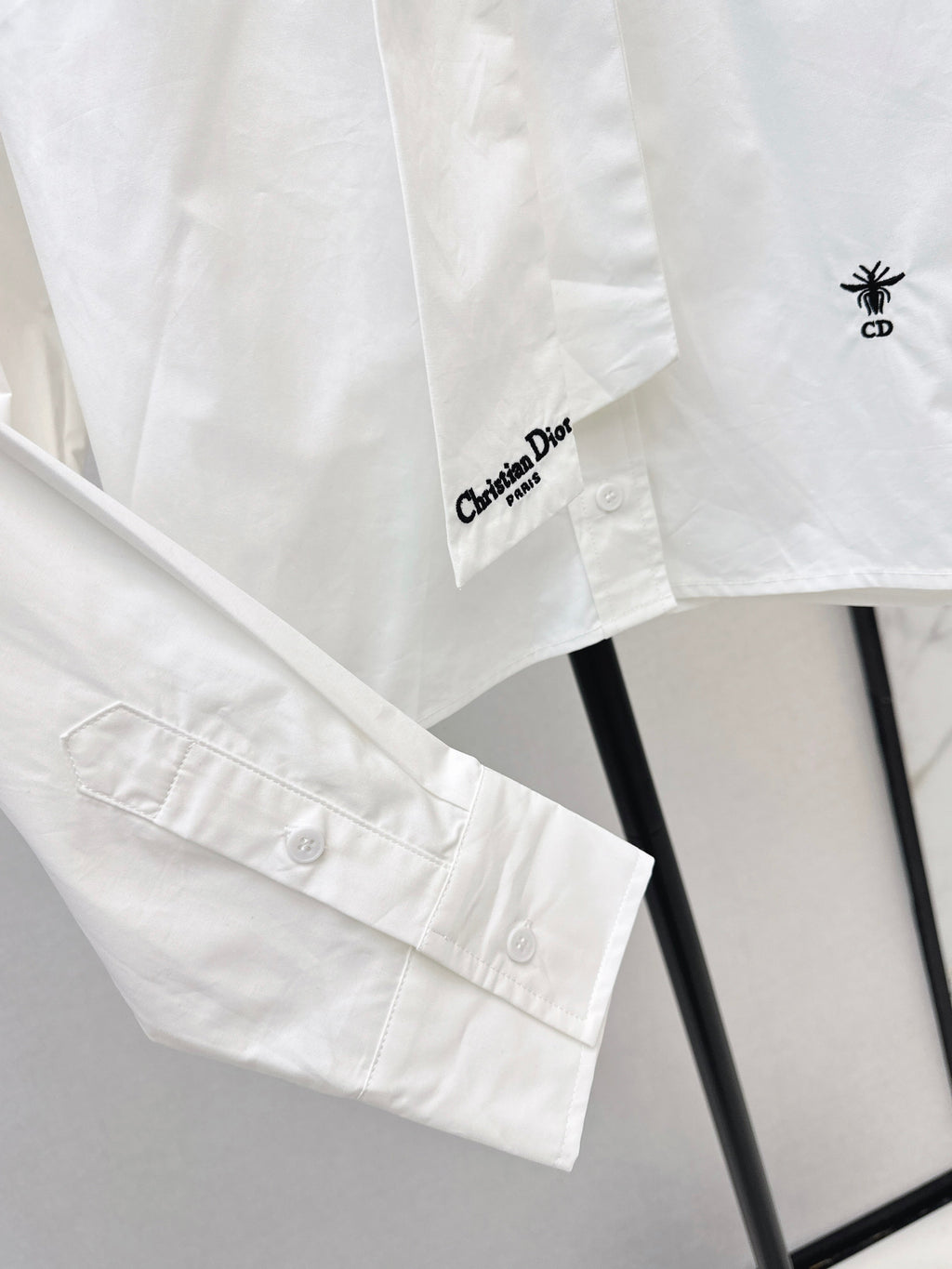 26SS New Letter Embroidered Ribbon Shirt