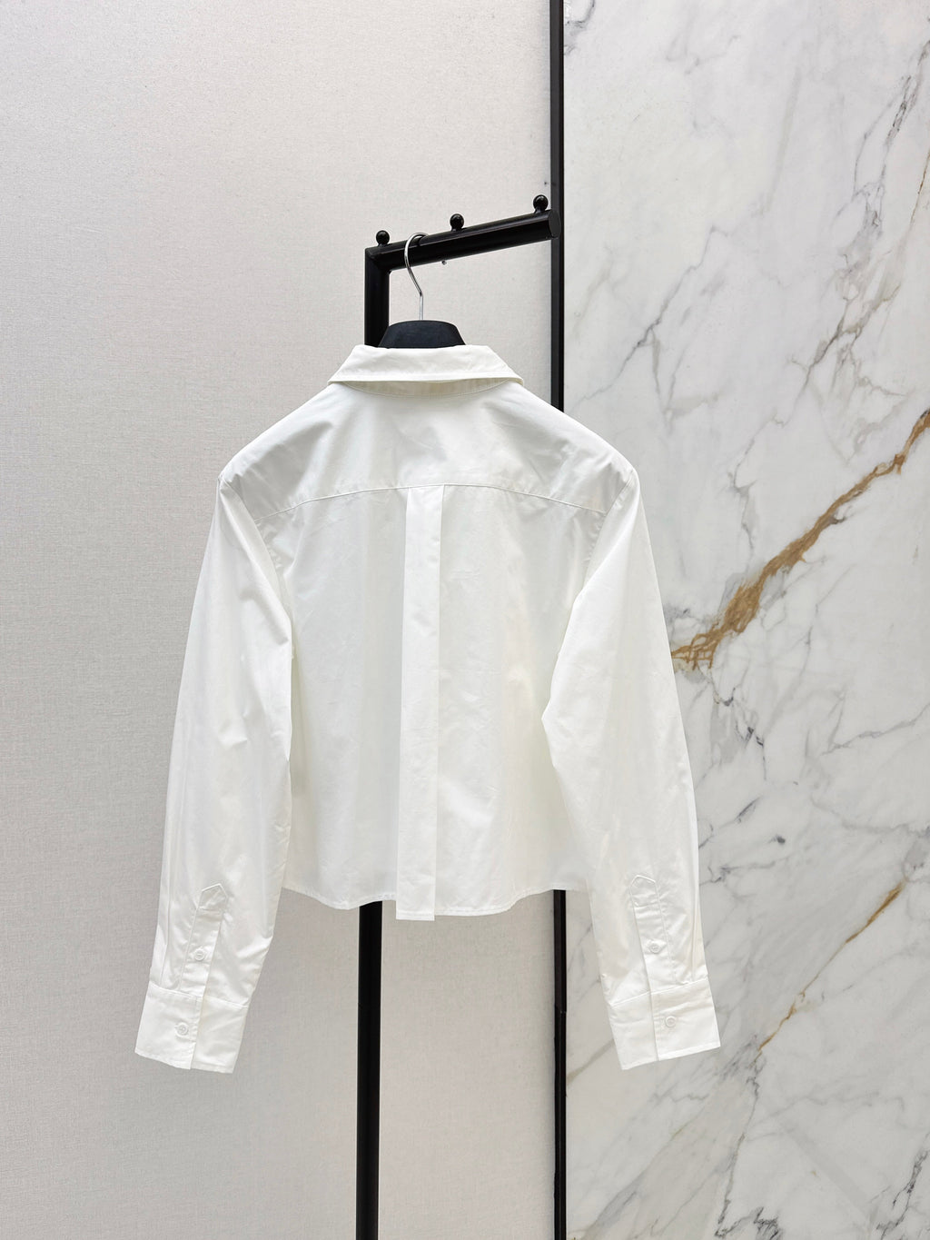 26SS New Letter Embroidered Ribbon Shirt