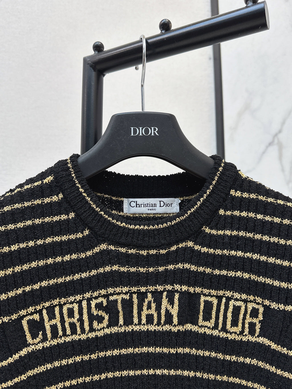 26SS New Striped Short-Sleeve Mini Knit Sweater