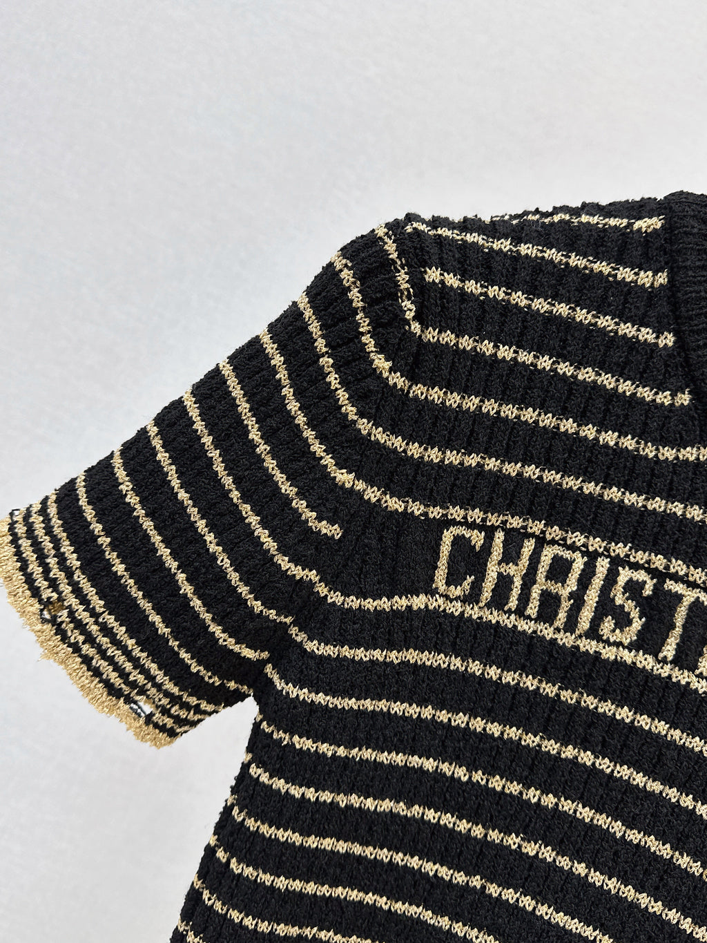 26SS New Striped Short-Sleeve Mini Knit Sweater