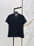 26SS New Light Luxury Style Metal Buckle Crew Neck T-Shirt