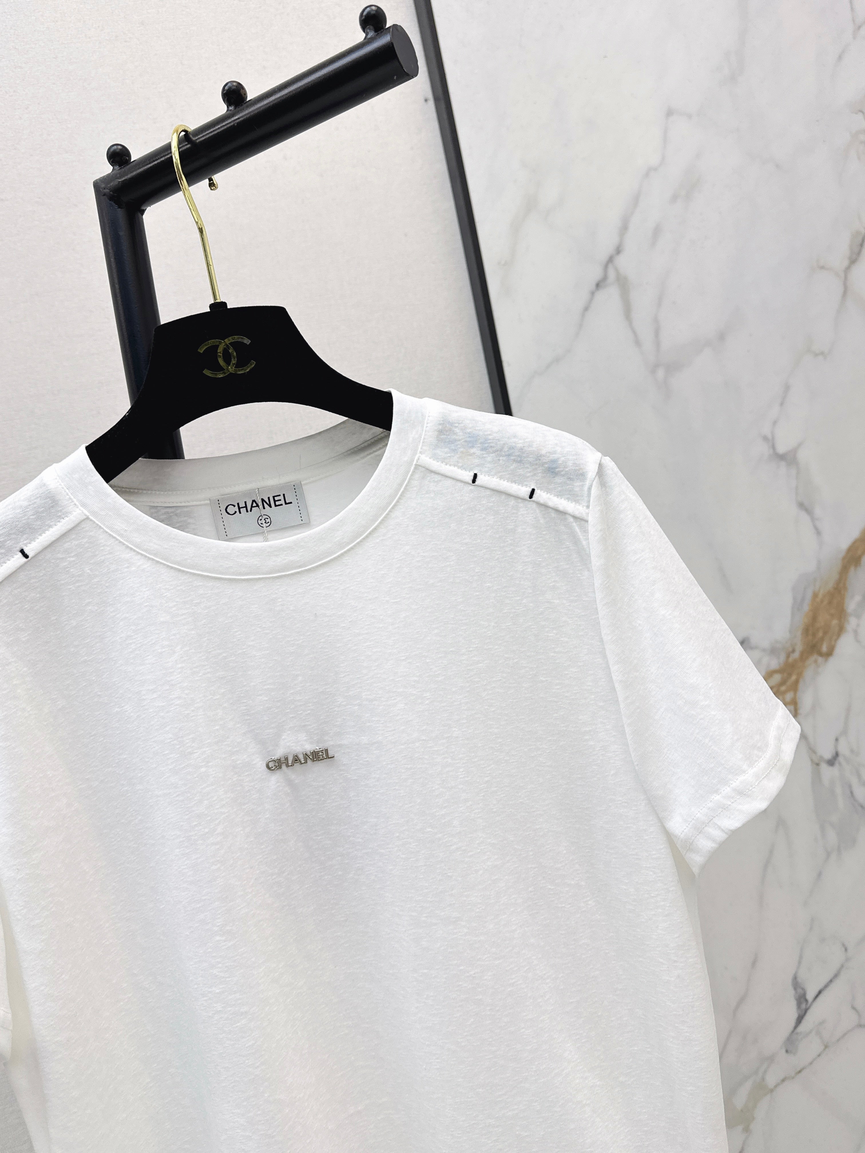 26SS New Crew Neck White Short Sleeve T-Shirt