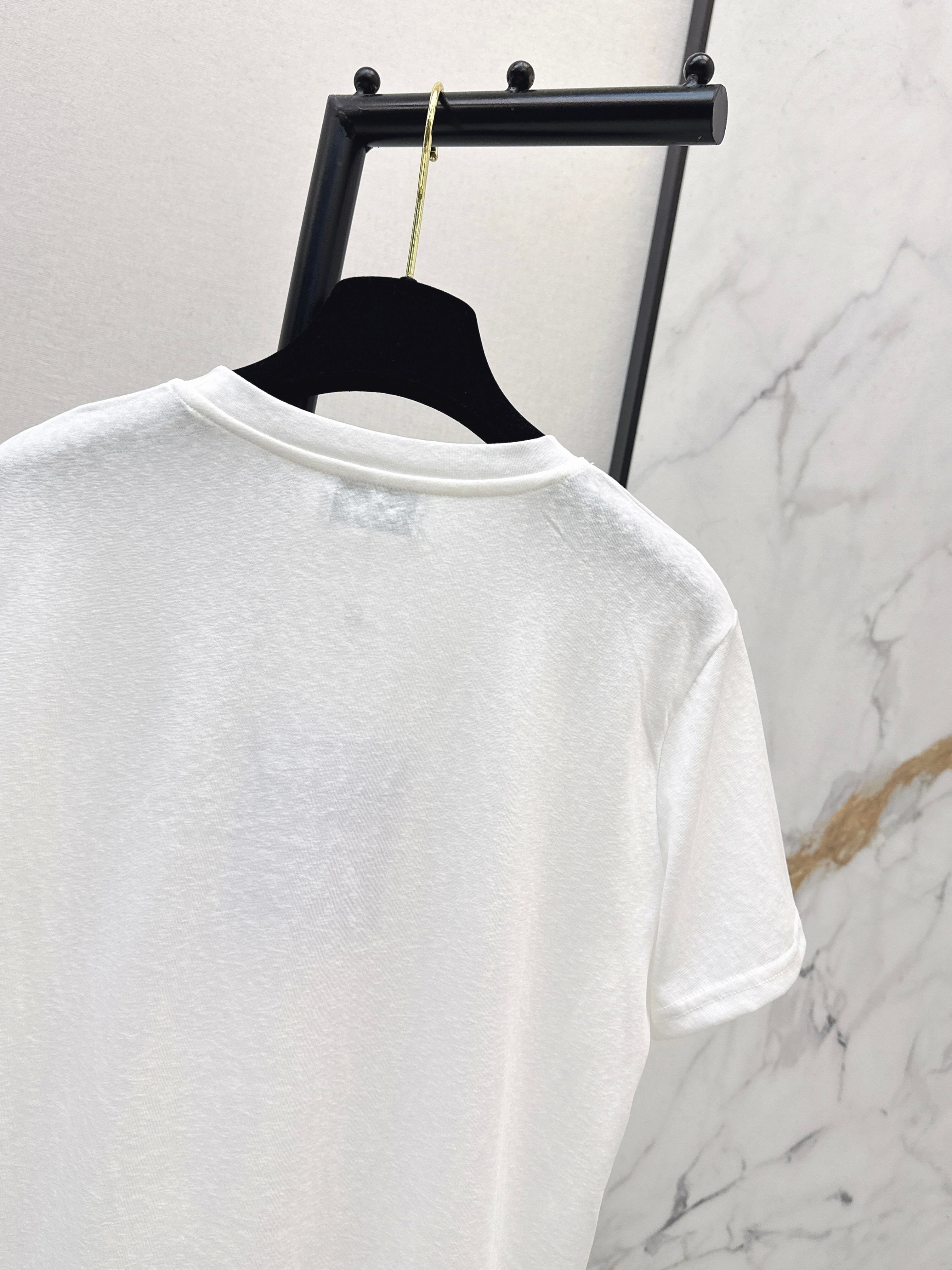 26SS New Crew Neck White Short Sleeve T-Shirt