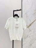 26SS New Jacquard Pattern Short-Sleeve Knit Sweater