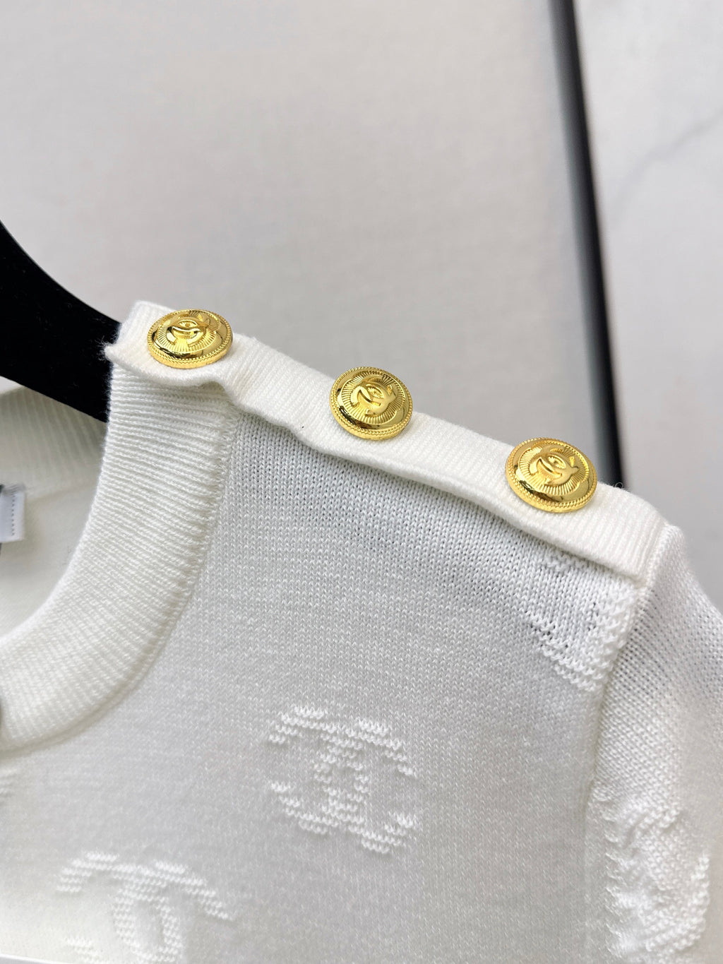 26SS New Jacquard Pattern Short-Sleeve Knit Sweater