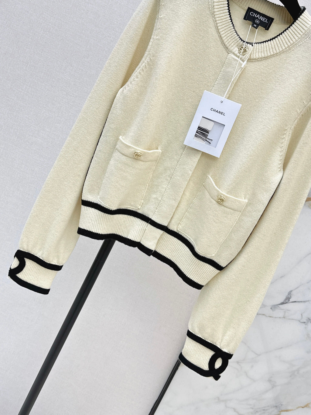 26SS Color Block Jogger Cardigan
