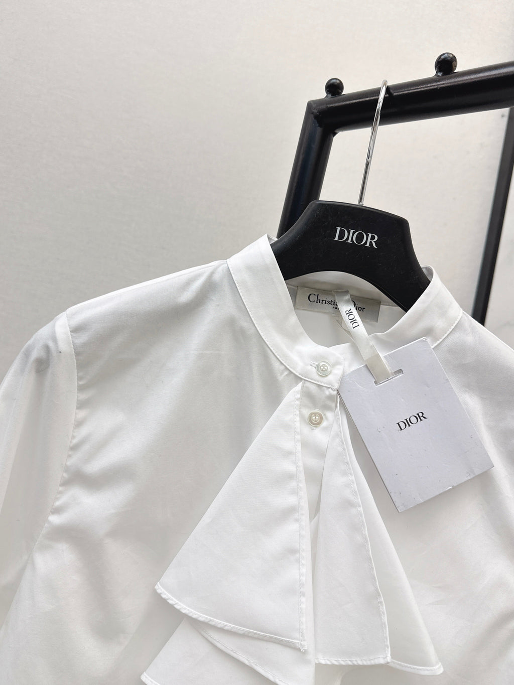 26SS Ruffled Stand Collar Shirt