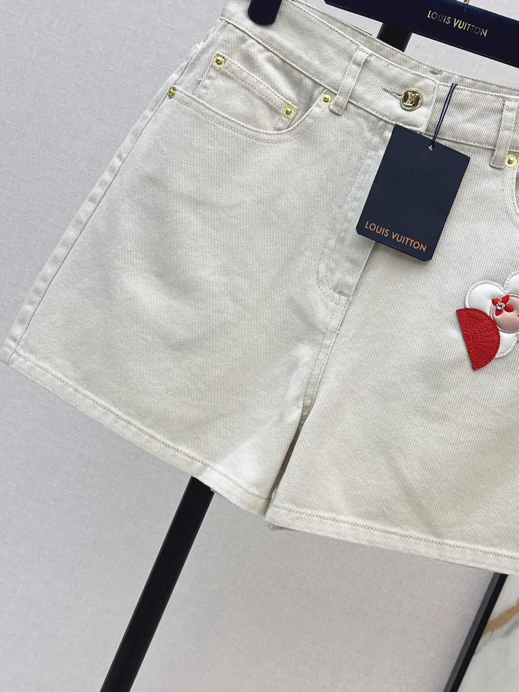 26SS Embroidered Denim Shorts